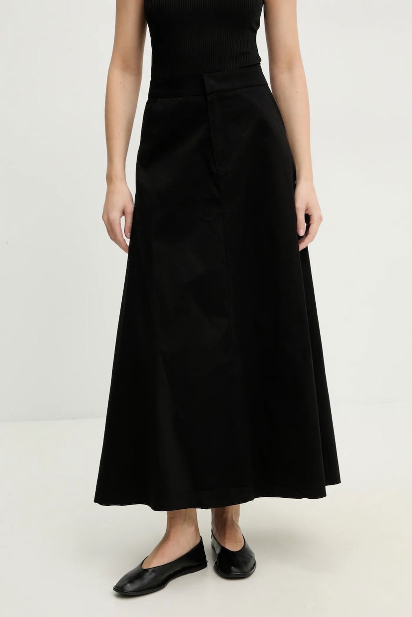 Answear Lab fustă din bumbac culoarea negru, maxi, evazati