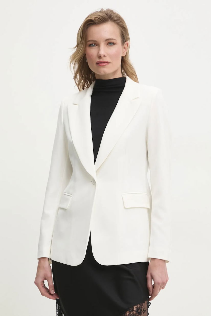 Answear Lab sacou culoarea alb, un singur rand de nasturi, neted