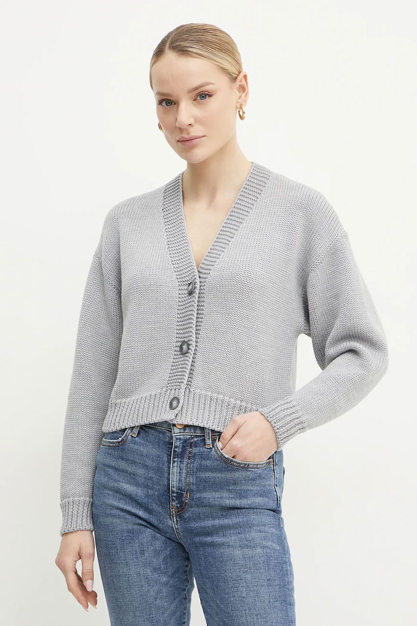 La Mania cardigan din lana femei, culoarea gri, călduros
