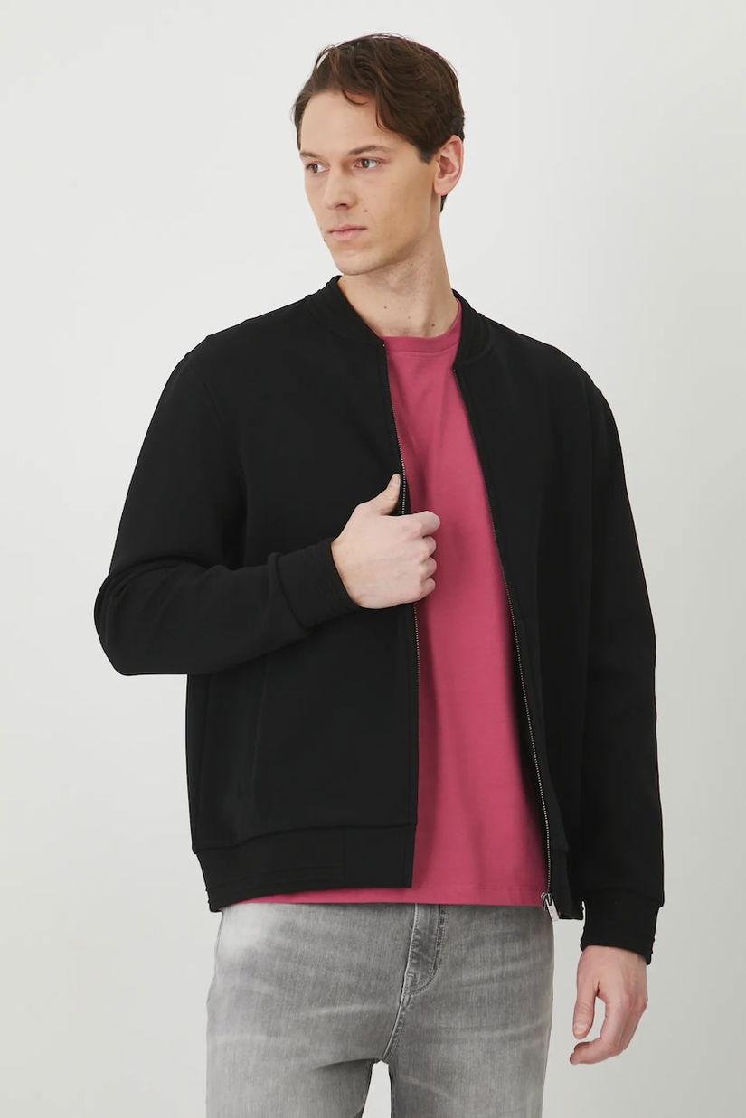 Medicine bluza barbati, culoarea negru, neted