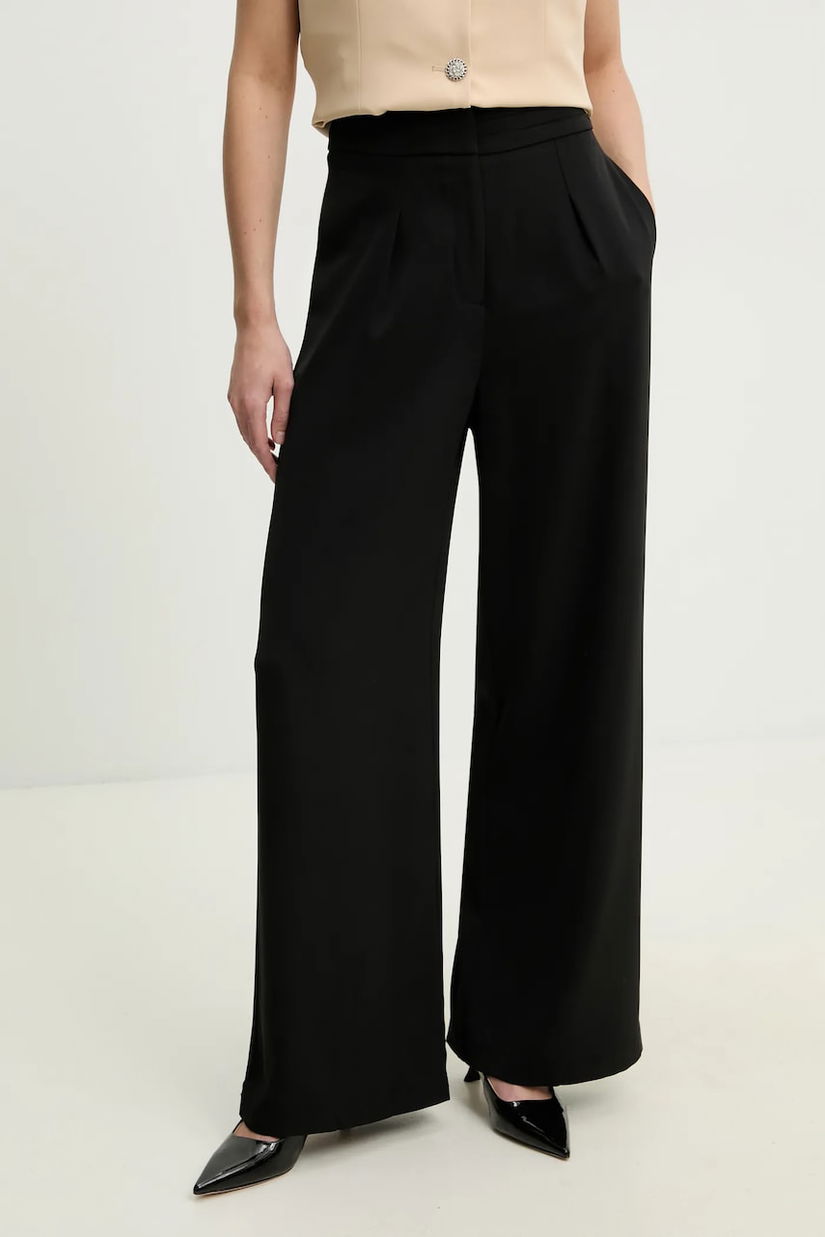 Answear Lab pantaloni femei, culoarea negru, lat, high waist