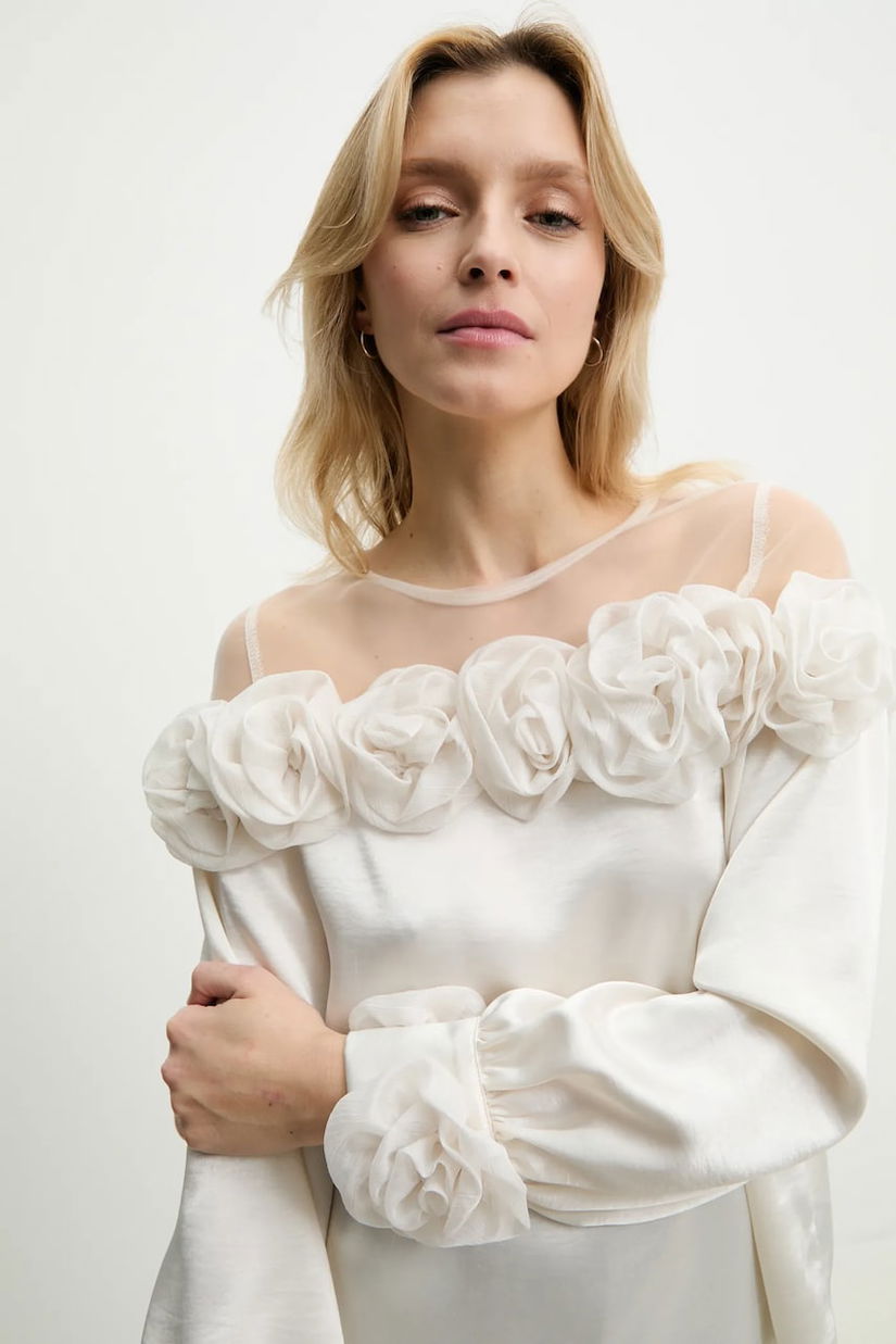 Answear Lab bluza femei, culoarea alb, neted