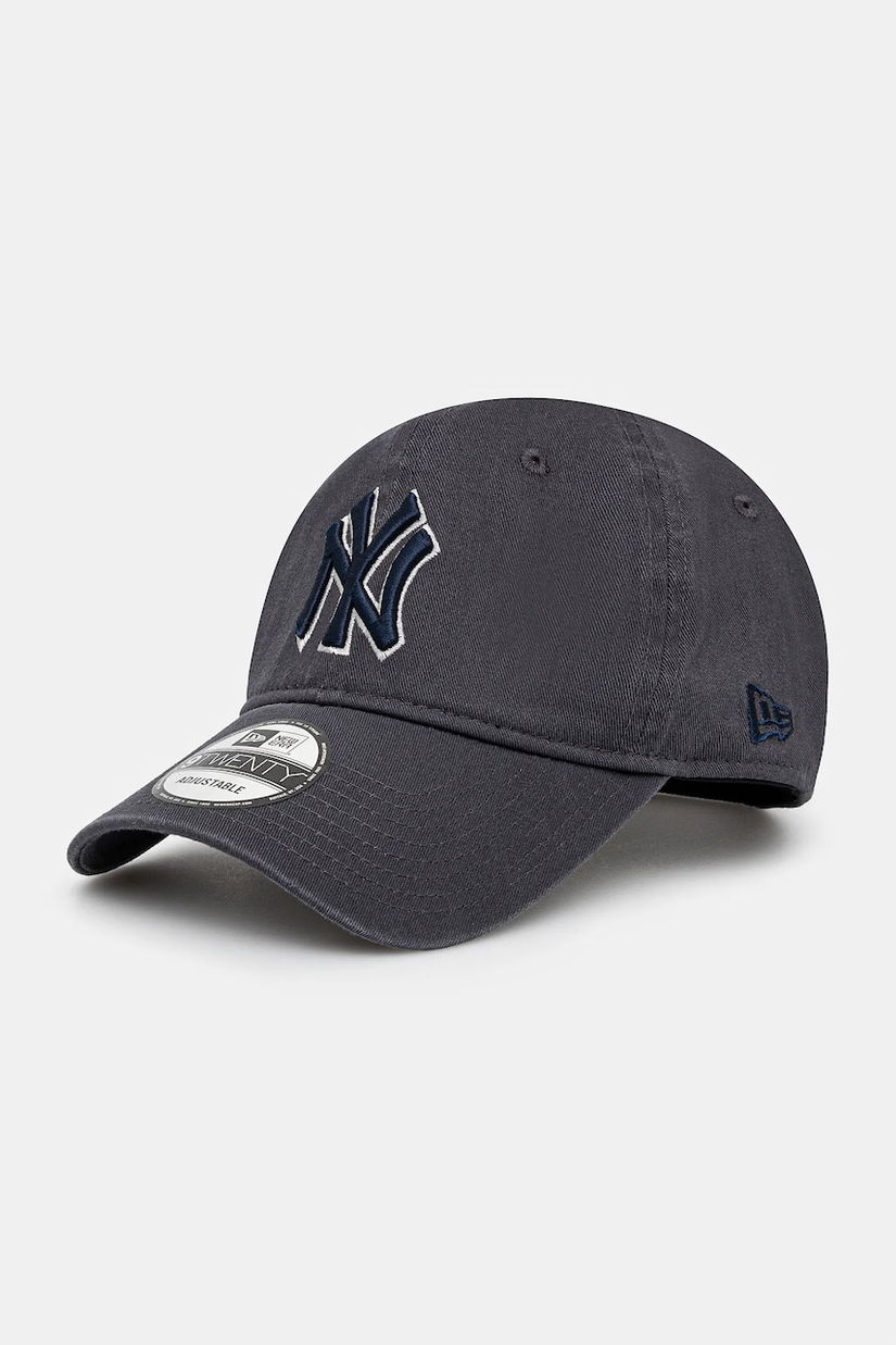 New Era șapcă de baseball din bumbac culoarea gri, neted, 60235294