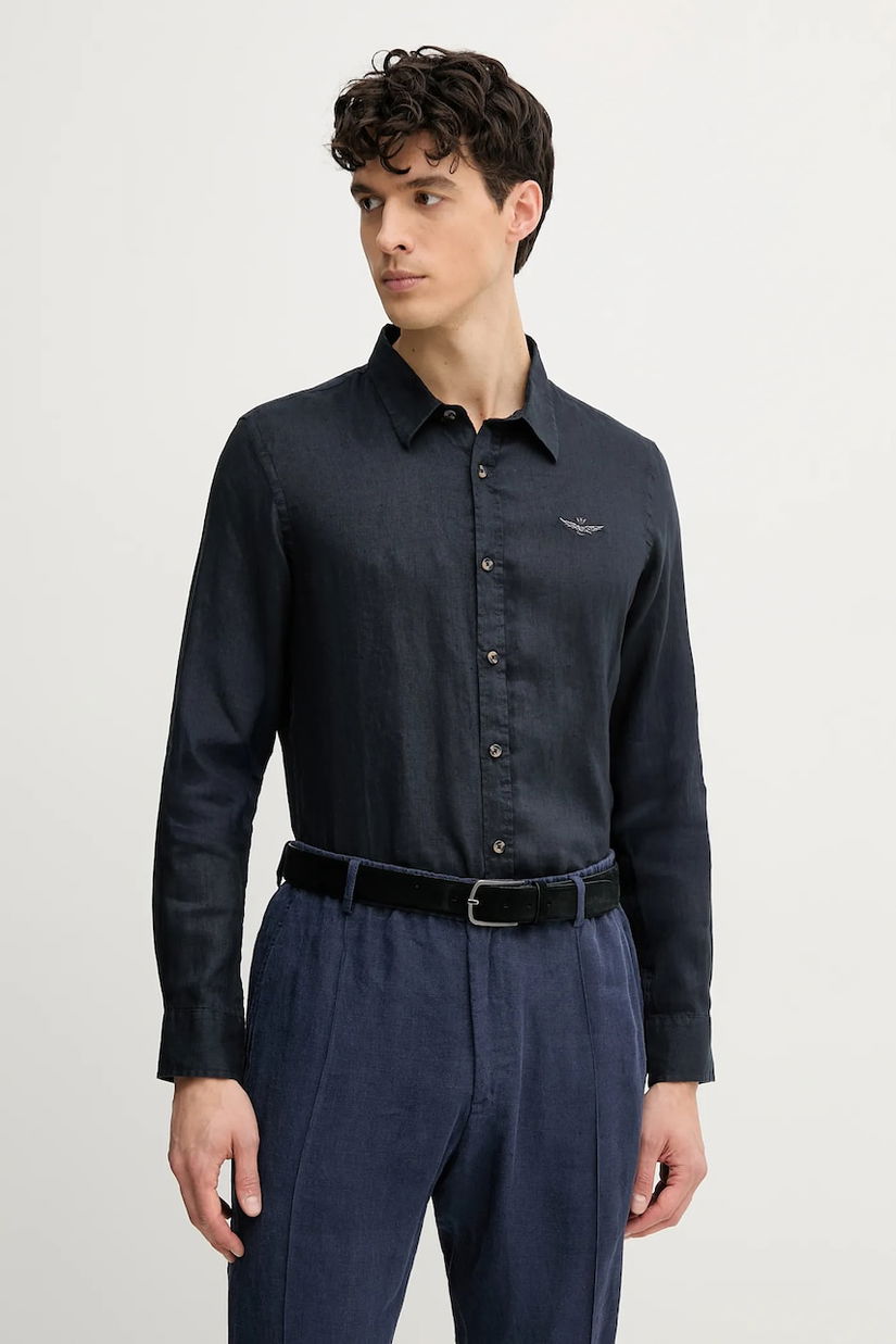 Aeronautica Militare camasa de in culoarea albastru marin, cu guler clasic, regular, CA1239CT3089