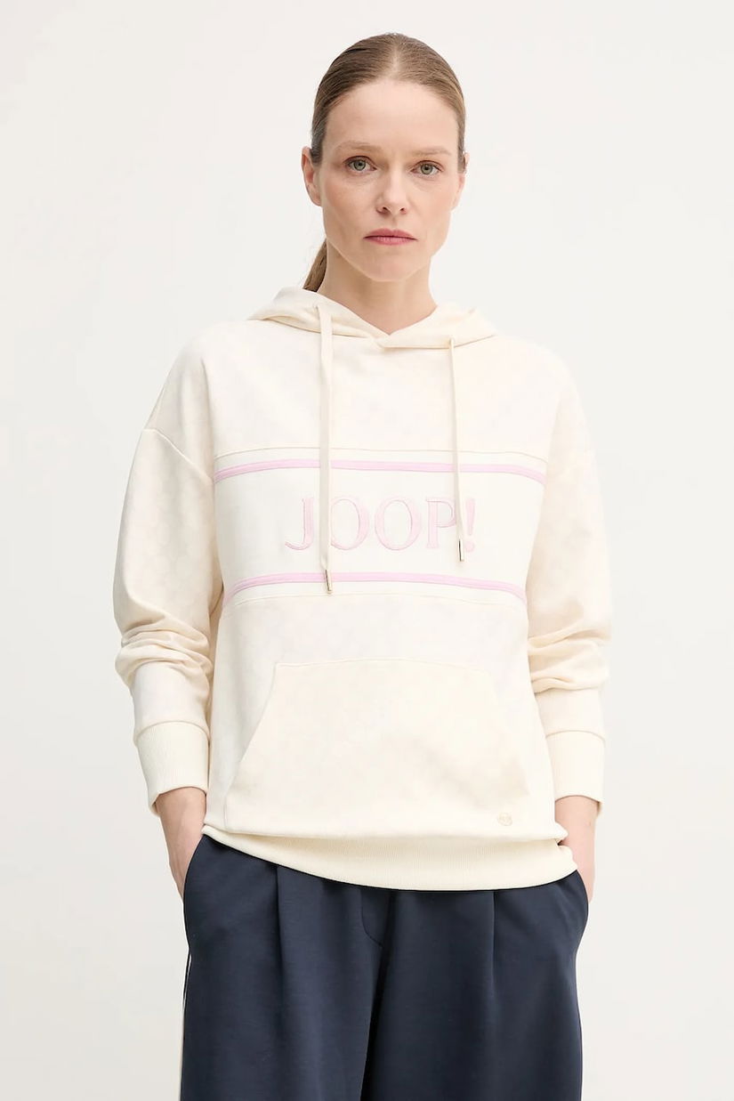 Joop! bluza femei, culoarea bej, cu glugă, modelator, 30030062 10007096