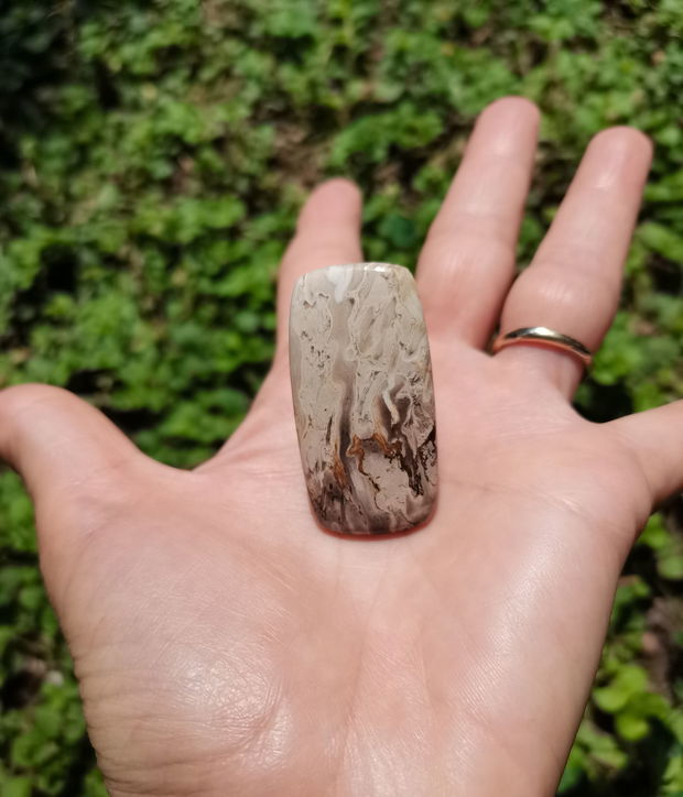 Inel Agata root plume si Argint 925 - IN1390 - Inel pietre semipretioase, inel patrat reglabil, inel statement, cadou sotie, inel cadou, bijuterii cadou, bijuterii agate, cristale vindecatoare, cristaloterapie, cristale de colectie