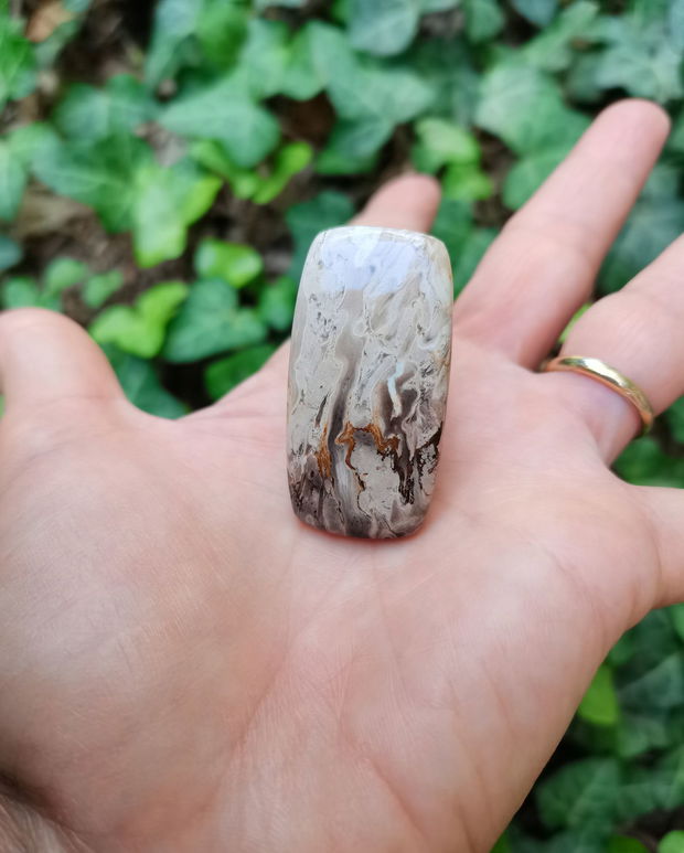 Inel Agata root plume si Argint 925 - IN1390 - Inel pietre semipretioase, inel patrat reglabil, inel statement, cadou sotie, inel cadou, bijuterii cadou, bijuterii agate, cristale vindecatoare, cristaloterapie, cristale de colectie