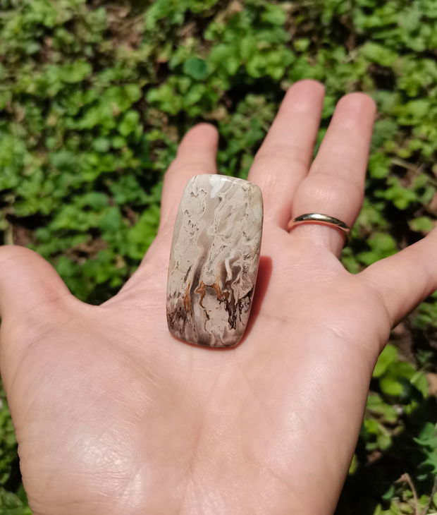 Inel Agata root plume si Argint 925 - IN1390 - Inel pietre semipretioase, inel patrat reglabil, inel statement, cadou sotie, inel cadou, bijuterii cadou, bijuterii agate, cristale vindecatoare, cristaloterapie, cristale de colectie