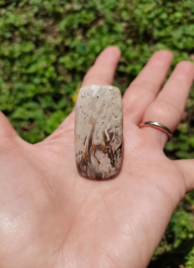 Inel Agata root plume si Argint 925 - IN1390 - Inel pietre semipretioase, inel patrat reglabil, inel statement, cadou sotie, inel cadou, bijuterii cadou, bijuterii agate, cristale vindecatoare, cristaloterapie, cristale de colectie