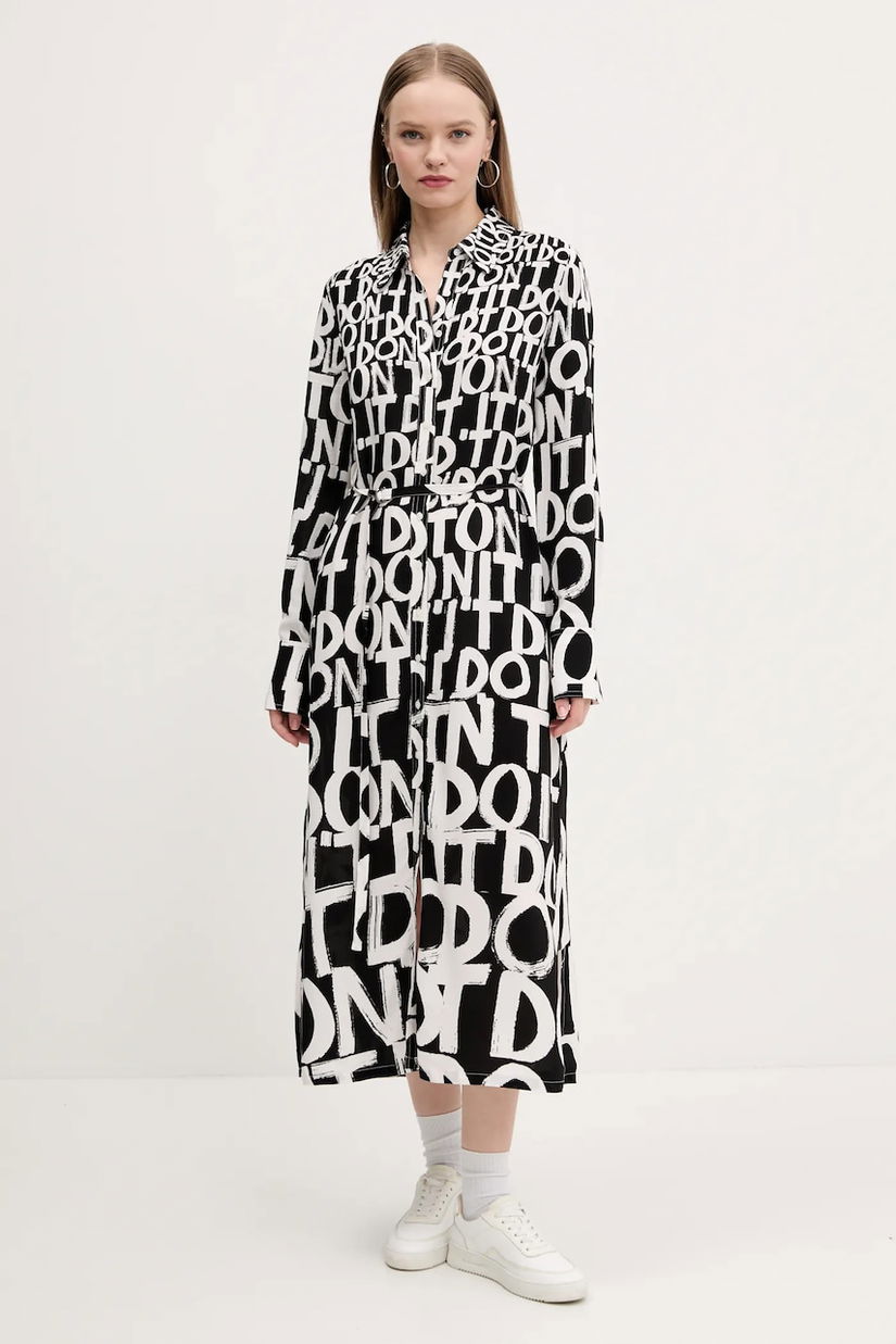 Desigual rochie TRIPOLI culoarea negru, midi, oversize, 25SWVW40