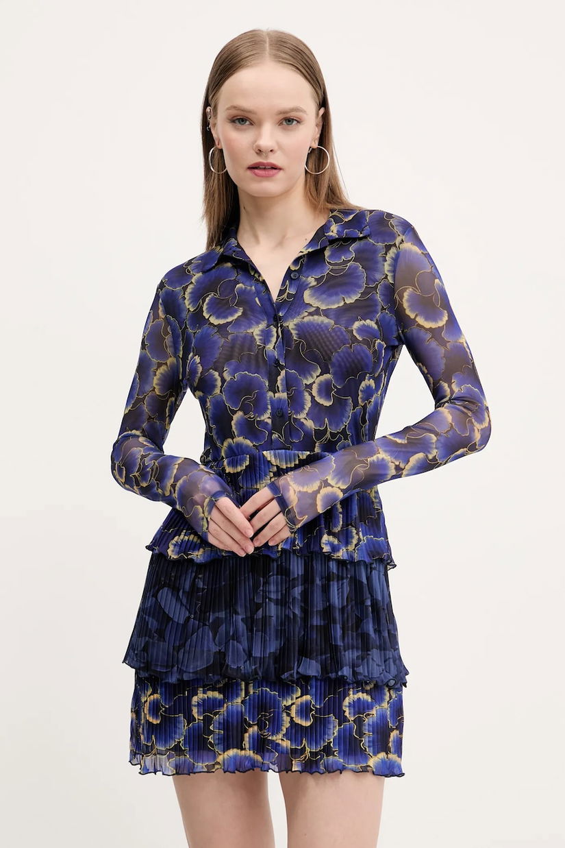 Desigual rochie CELLS LACROIX culoarea bleumarin, mini, evazată, 25SWVK29