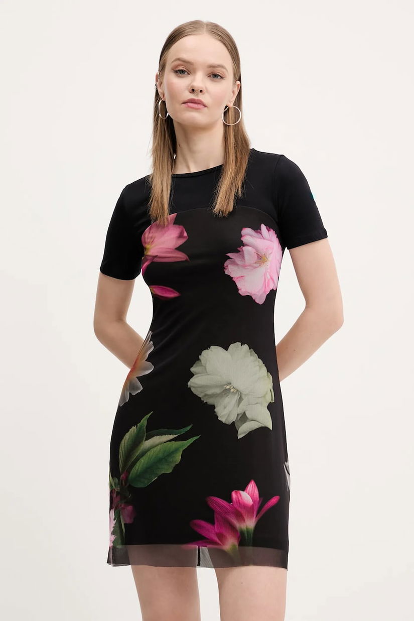 Desigual rochie HAMBURGO culoarea negru, mini, evazată, 25SWVK14
