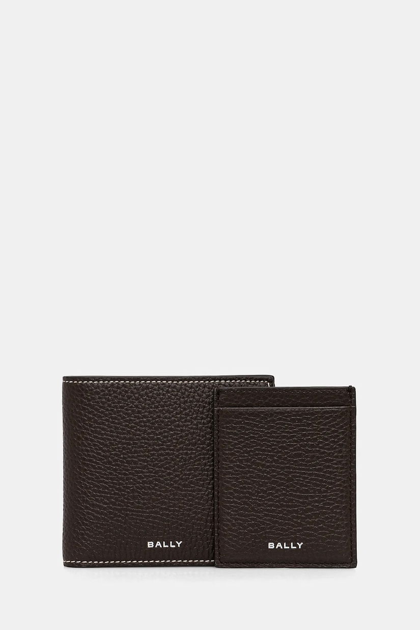 Bally portofel din piele si suport pentru card culoarea maro, MLW06Z