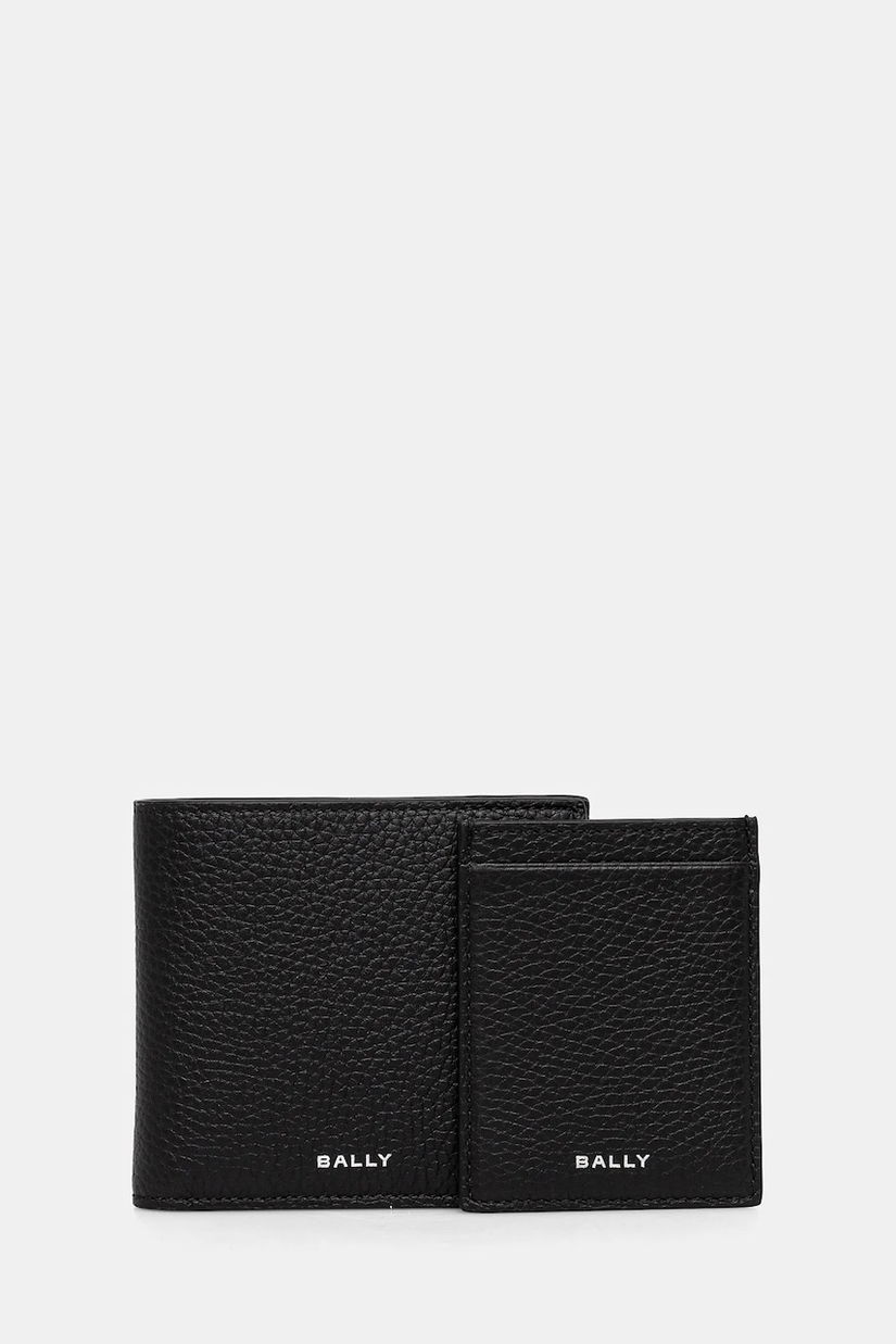Bally portofel din piele si suport pentru card culoarea negru, MLW06Z