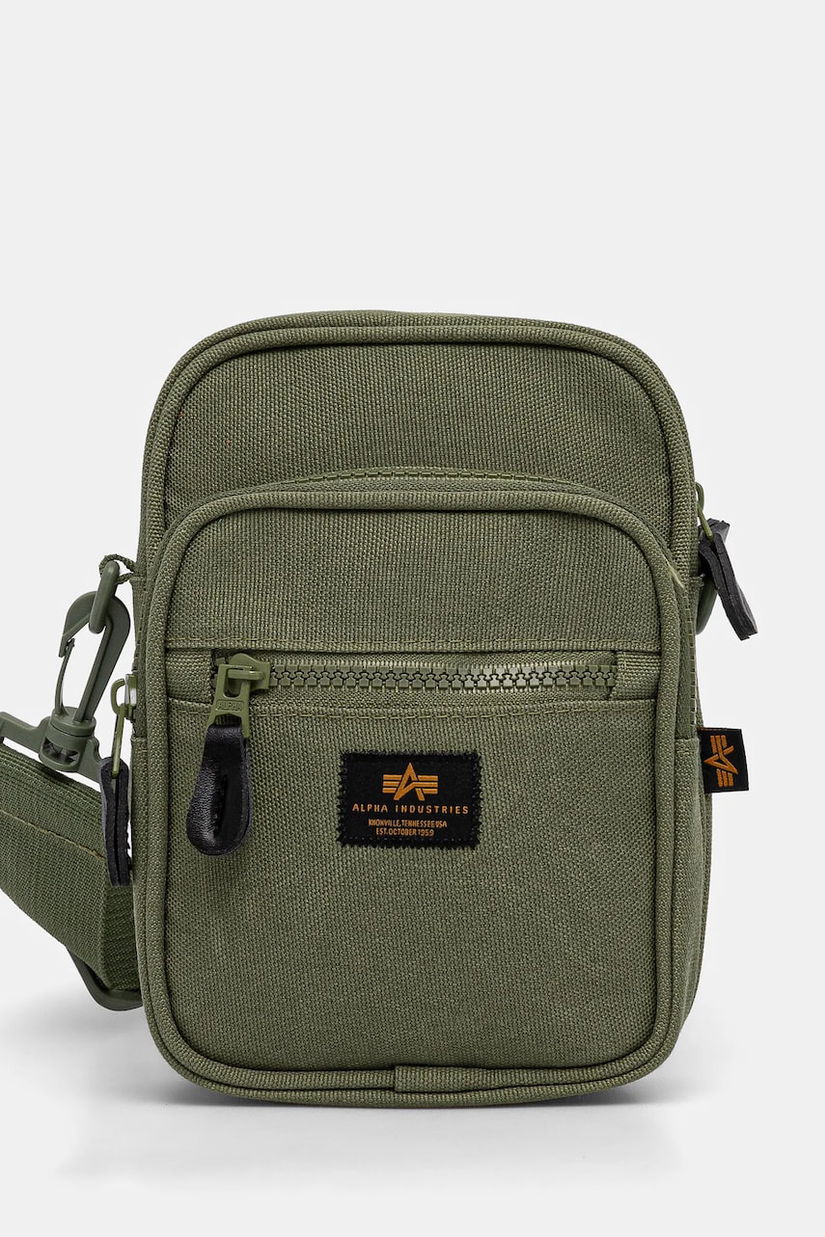 Alpha Industries borseta Label Messenger Bag S culoarea verde, 156941