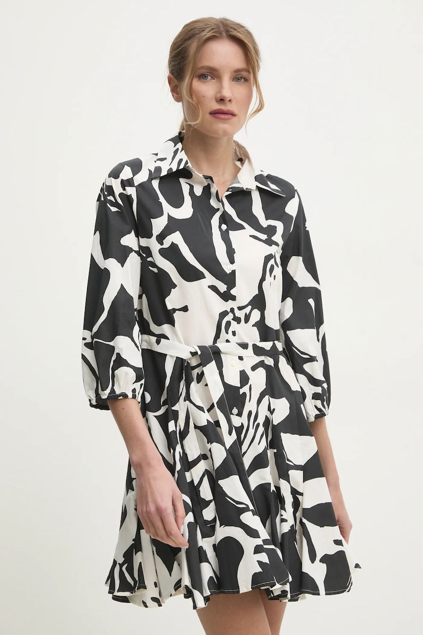 Answear Lab rochie din bumbac culoarea negru, mini, evazată