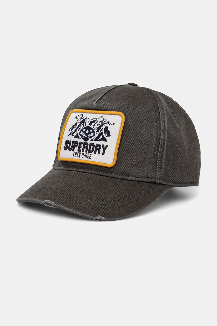 Superdry șapcă de baseball din bumbac culoarea verde, cu imprimeu, W9010177A-OE6