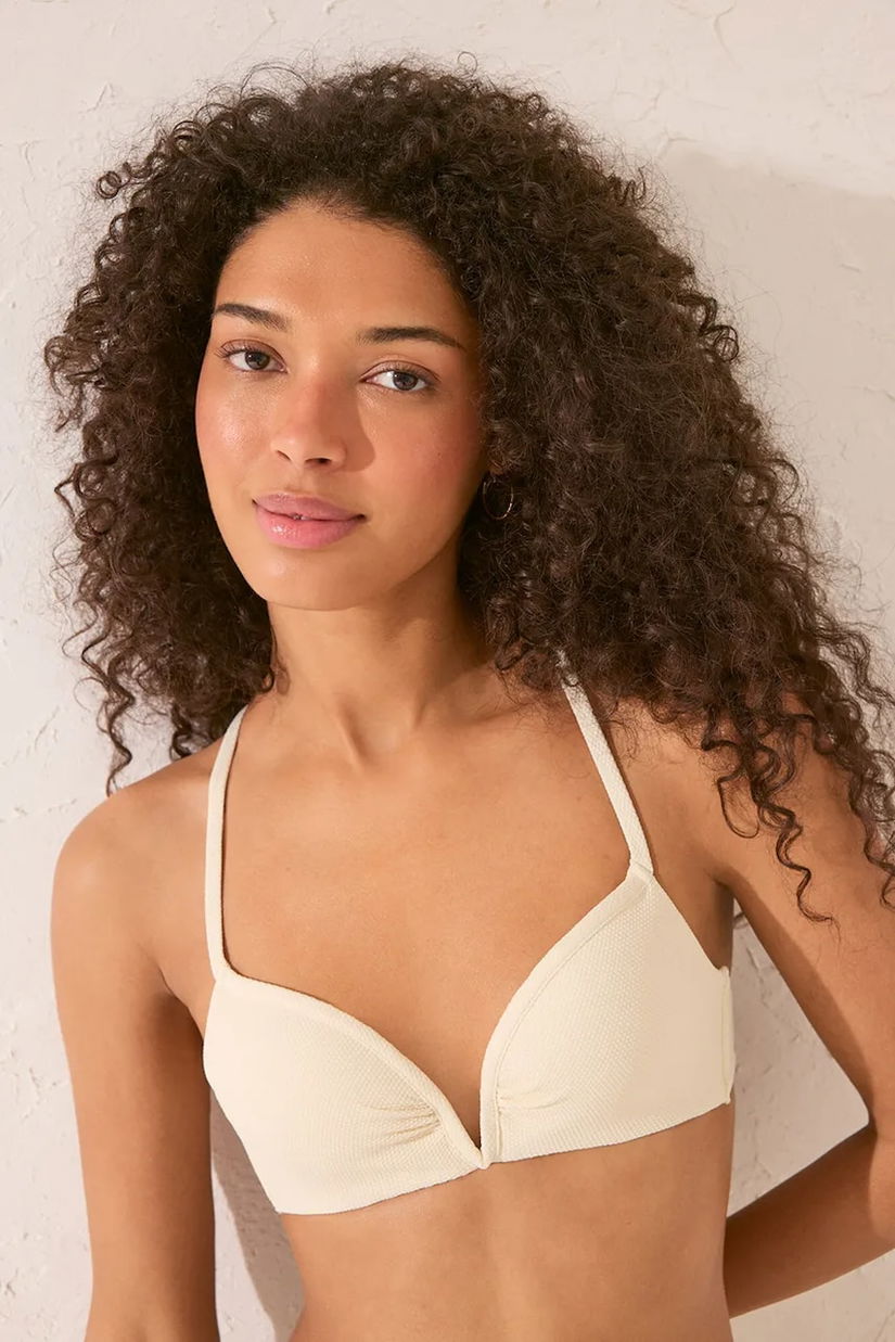 women'secret sutien de baie culoarea bej, cupa rigidizata, 6489770.69.68