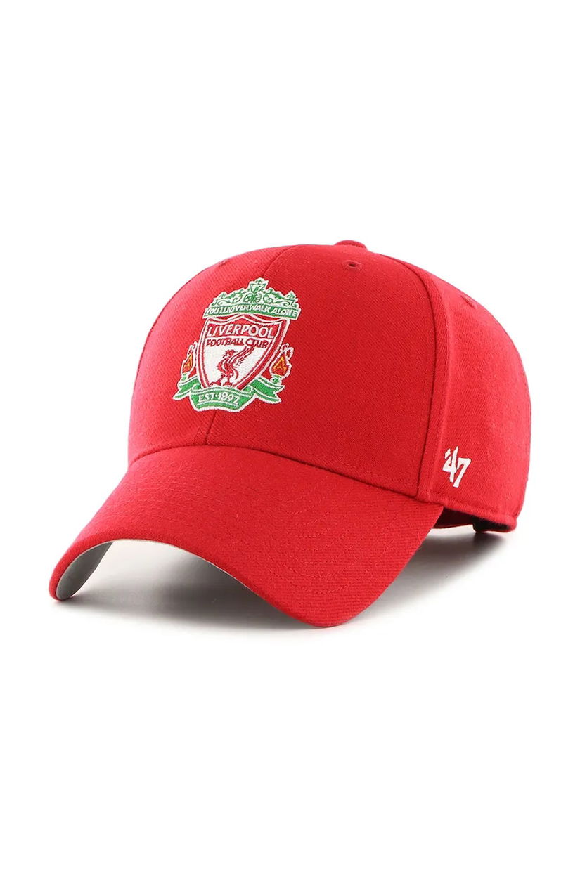 47 brand sapca Liverpool FC culoarea rosu, cu imprimeu, EPL-MVP04WBV-RDH