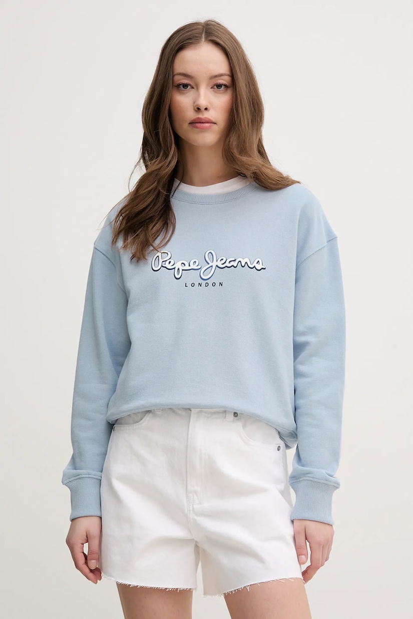 Pepe Jeans hanorac de bumbac MADDY femei, cu imprimeu, PL581484