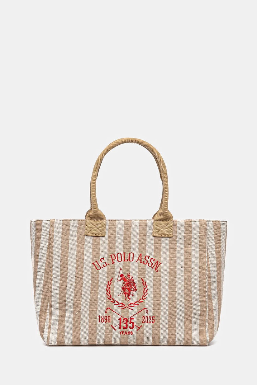 U.S. Polo Assn. geanta de bumbac Pool culoarea bej, BEU2P8693WCO