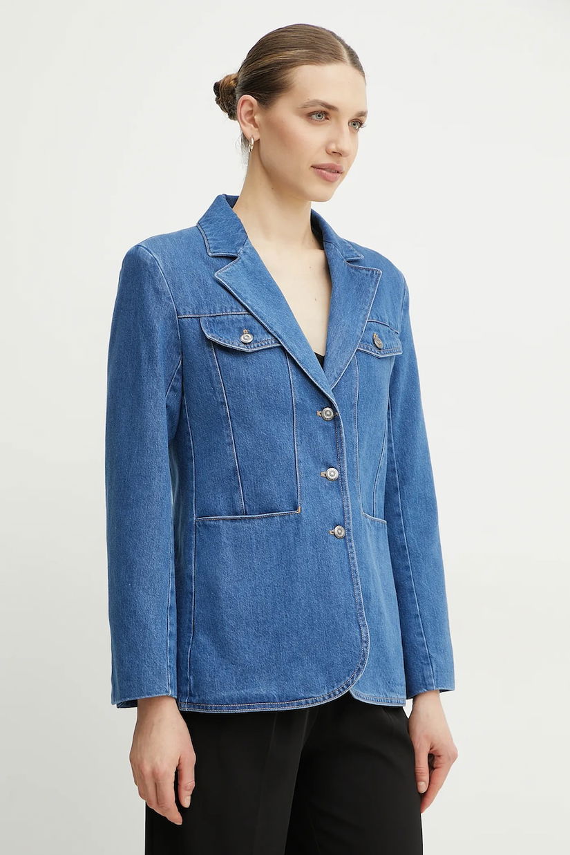 BOSS jacheta denim un singur rand de nasturi, neted, 50532532