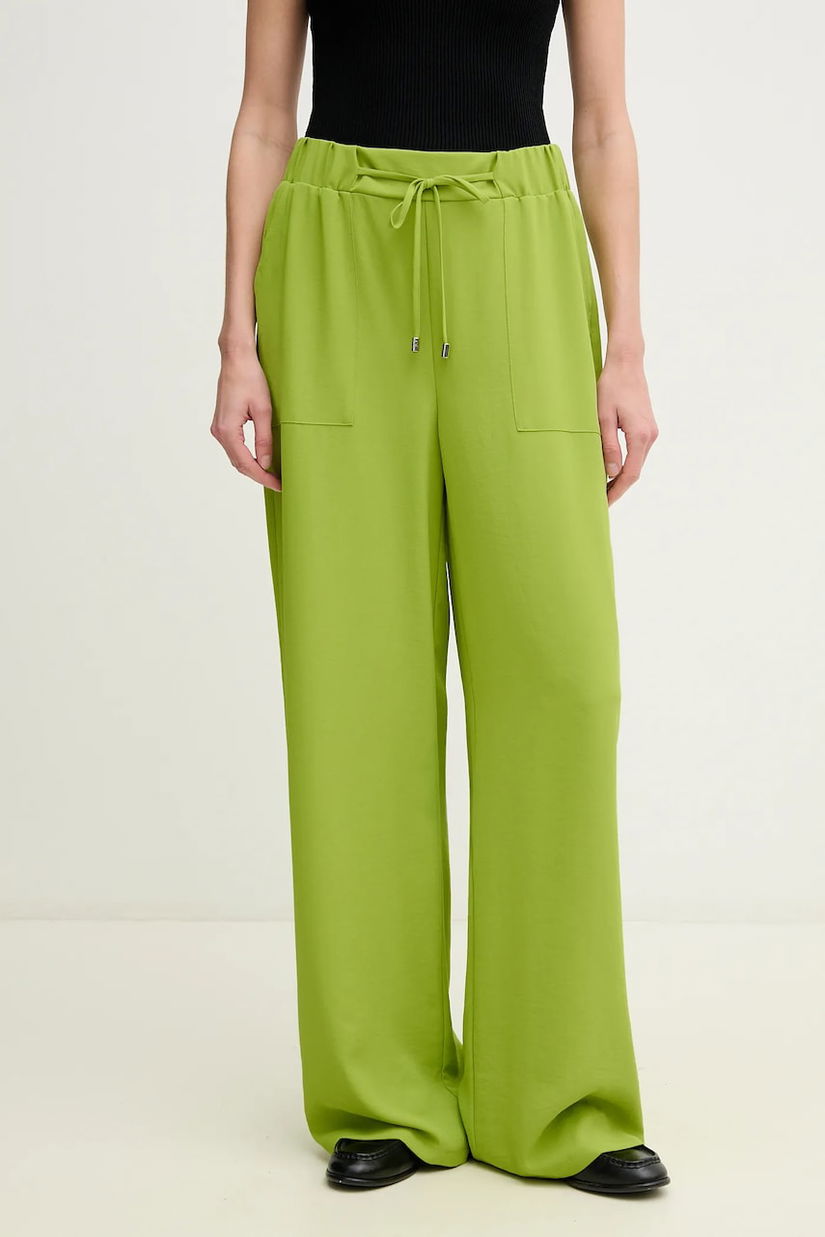 Joseph Ribkoff pantaloni femei, culoarea verde, lat, high waist, 251185