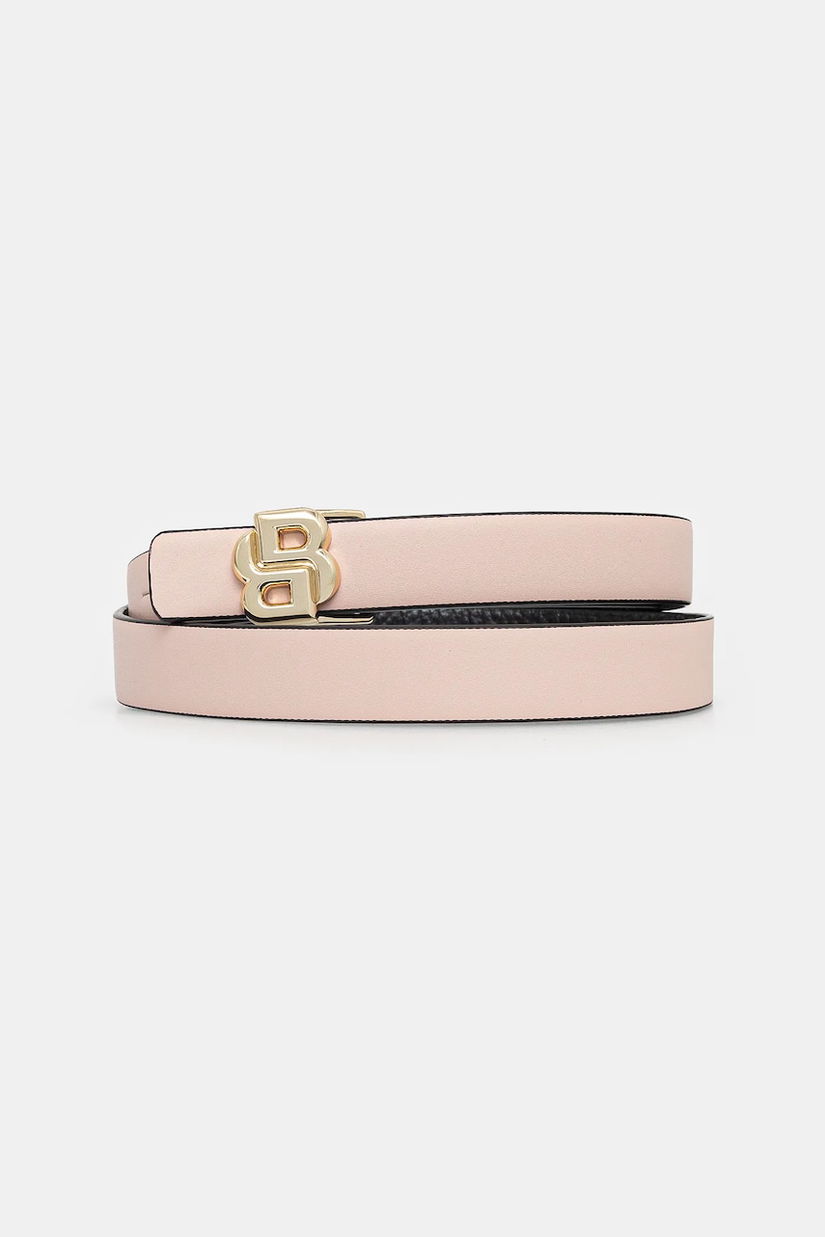 BOSS curea de piele cu doua fete femei, culoarea roz, 50542179