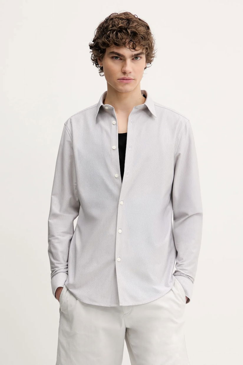 Theory camasa barbati, culoarea gri, cu guler clasic, regular, O0794502