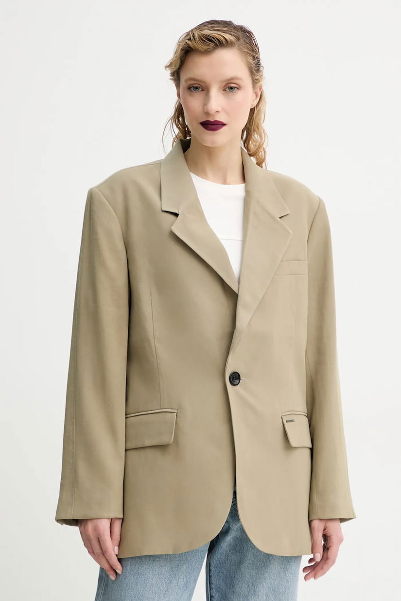 G-Star sacou culoarea verde, oversize, uni, D23509-D522