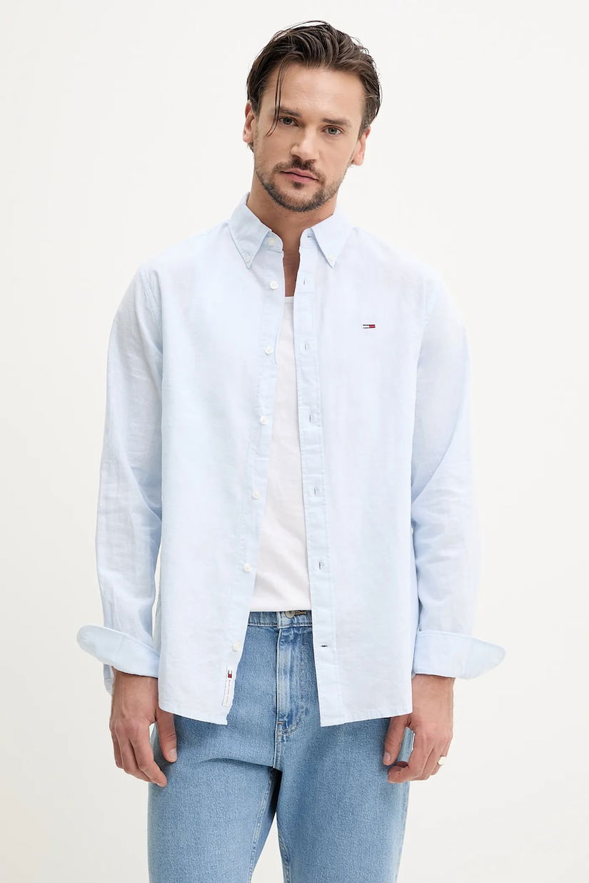 Tommy Jeans camasa barbati, cu guler clasic, regular, DM0DM20875