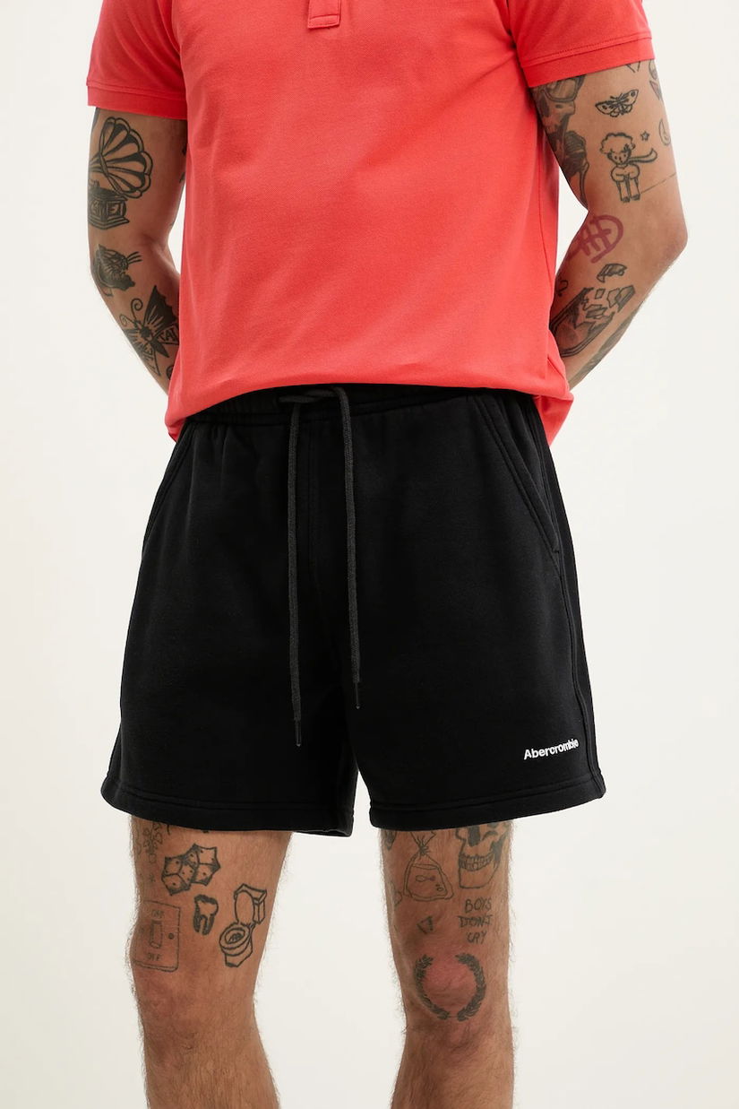 Abercrombie & Fitch pantaloni scurti barbati, culoarea negru, KI176-5150