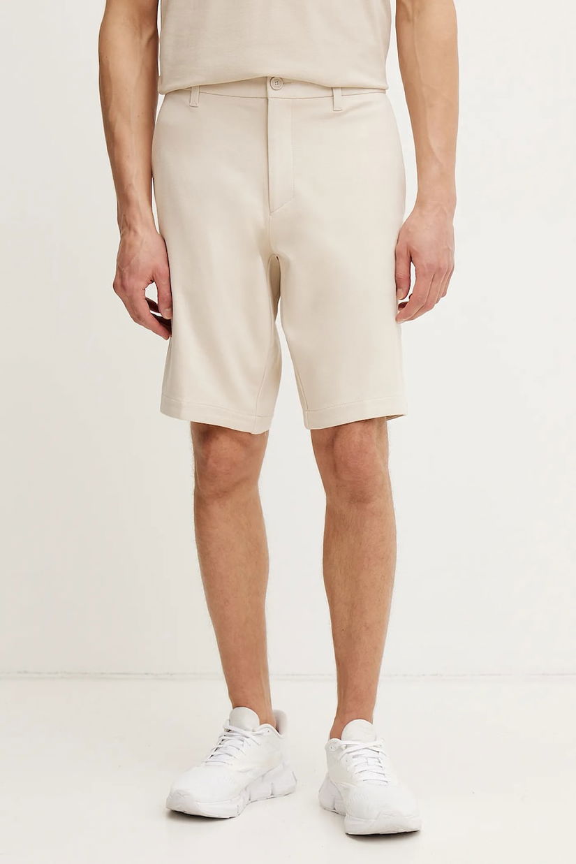 BOSS Green pantaloni scurti barbati, culoarea bej, 50511436