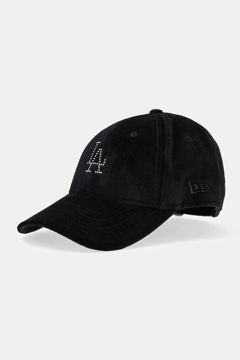 New Era șapcă de baseball velur culoarea negru, cu imprimeu, 60595351