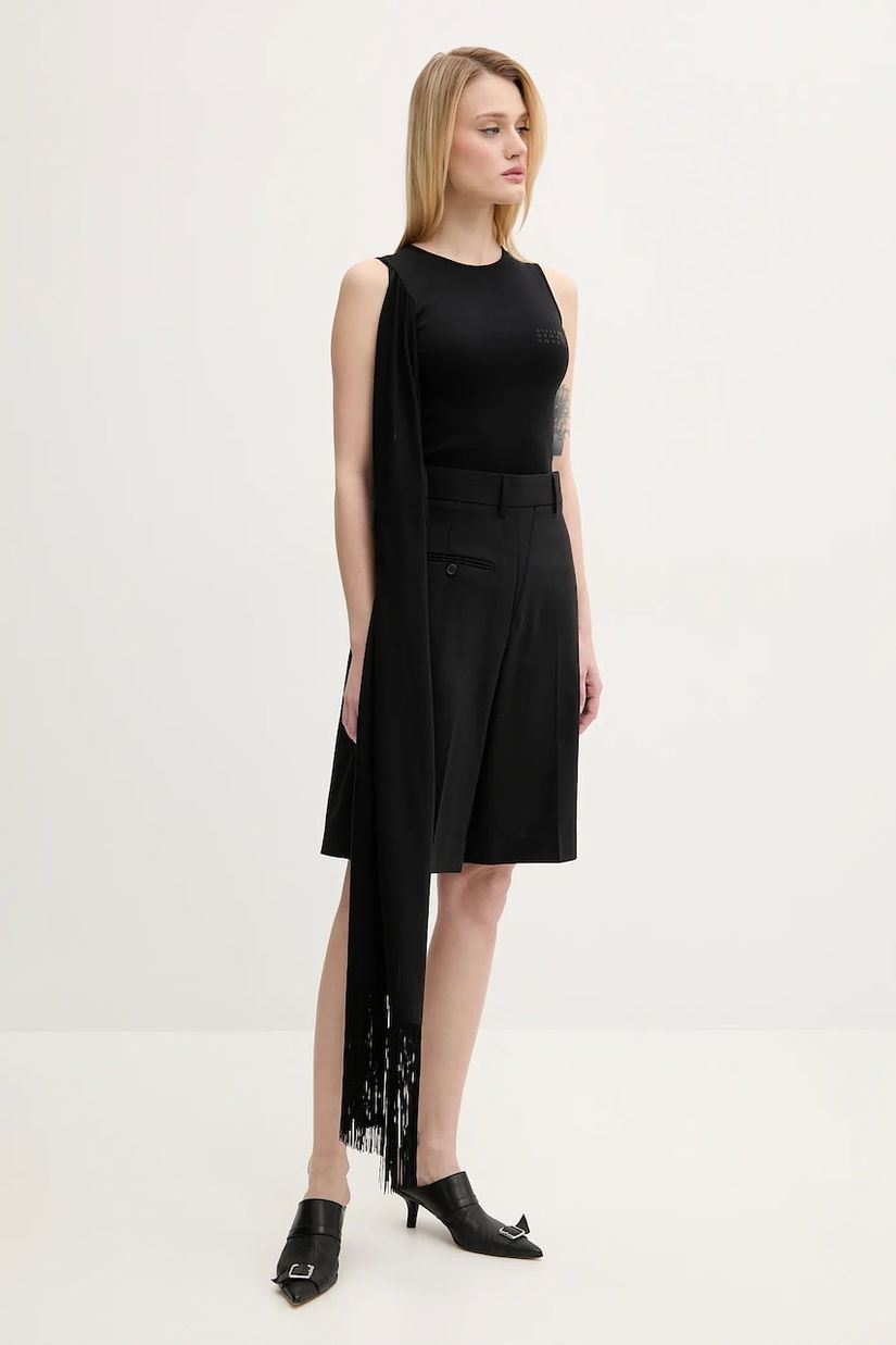 MM6 Maison Margiela top femei, culoarea negru, neted, S52NL0069.MTJ017
