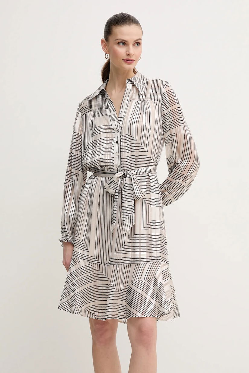 Marc Aurel rochie culoarea bej, mini, evazată, 6535-1010-93383