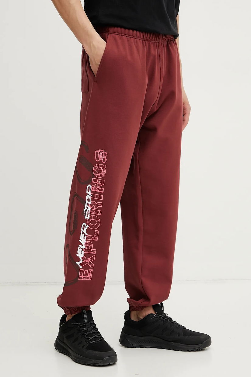 The North Face pantaloni de trening TNF X NSE barbati, culoarea rosu, cu imprimeu, NF0A8C3W0VO1