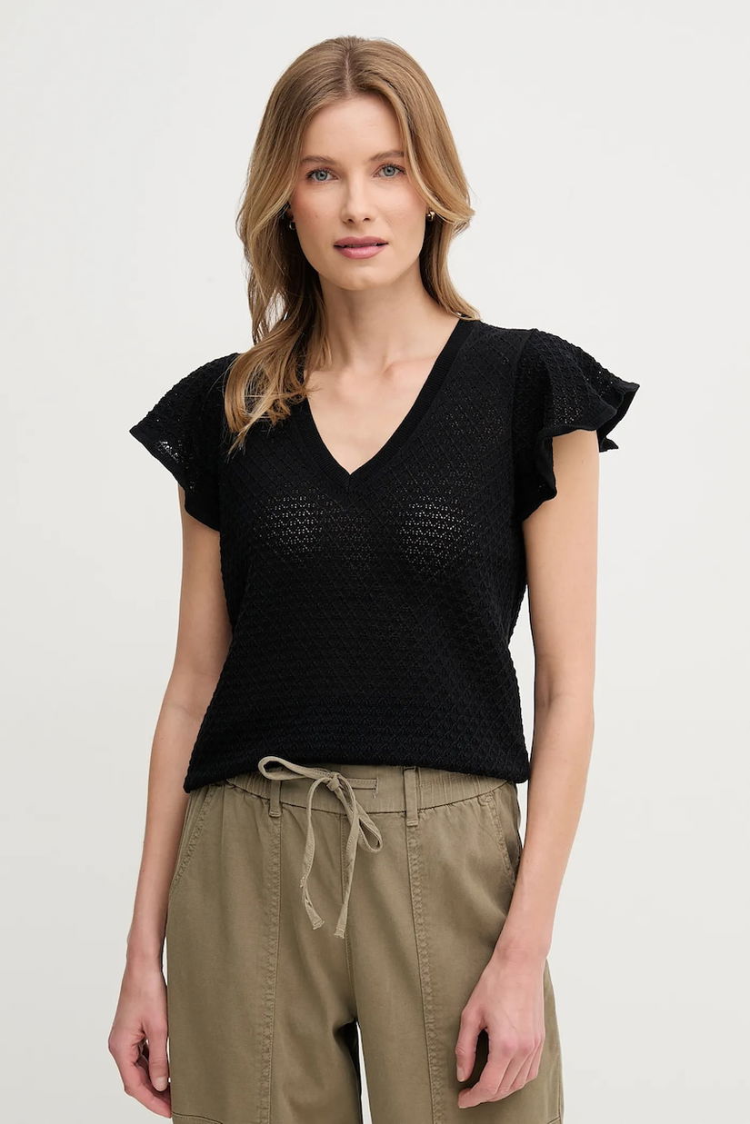Mos Mosh pulover de bumbac femei, culoarea negru, light, 168800