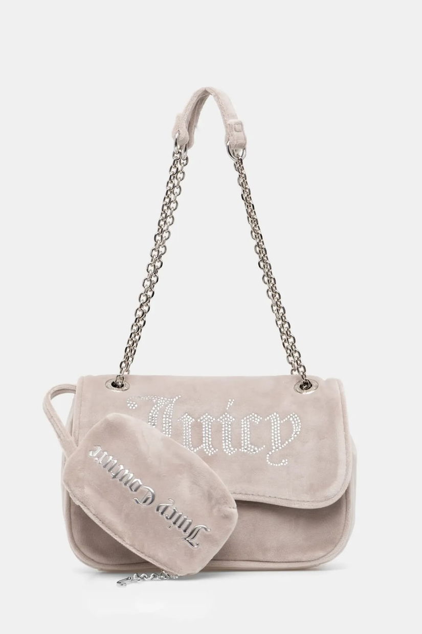 Juicy Couture geantă de mână din catifea Kimberly culoarea bej, BEJQL8762WPO