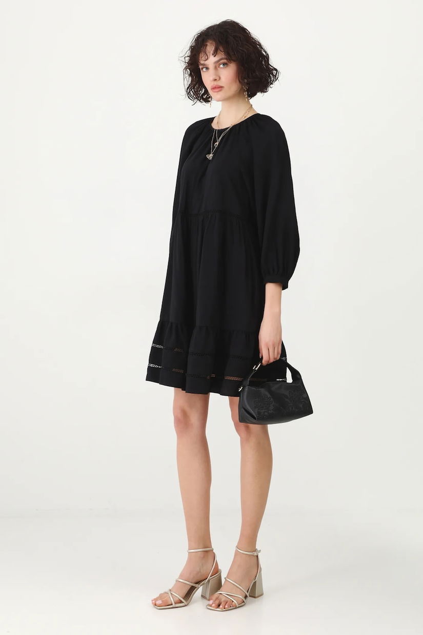 Medicine rochie culoarea negru, mini, oversize