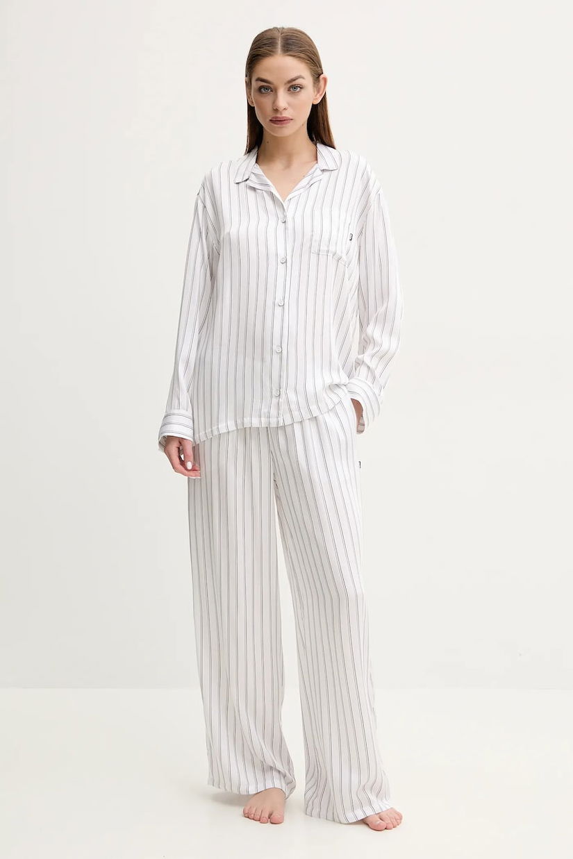 BOSS pijama femei, culoarea alb, 50535766
