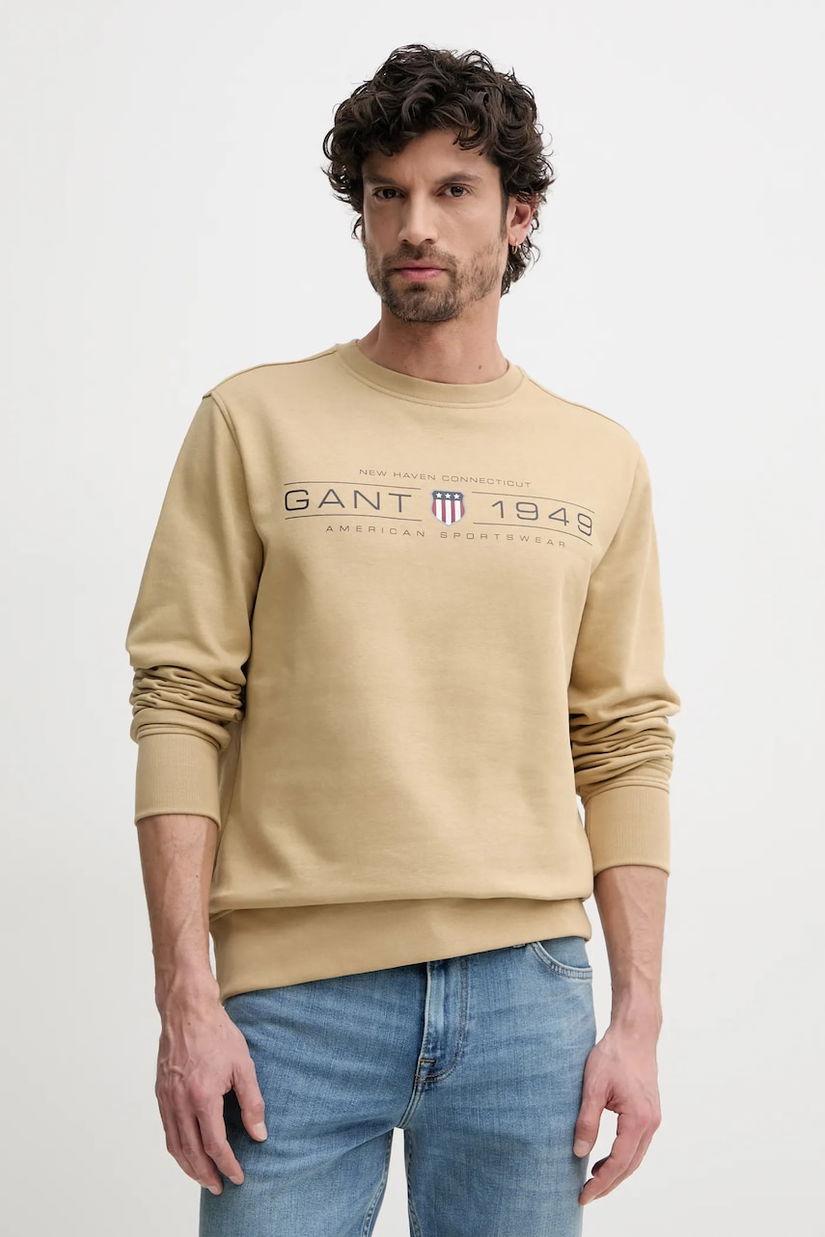 Gant bluza barbati, culoarea verde, cu imprimeu, 2044016