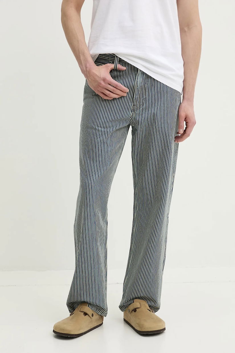 Levi's pantaloni de bumbac culoarea albastru marin, drept, 568 LOOSE STRT