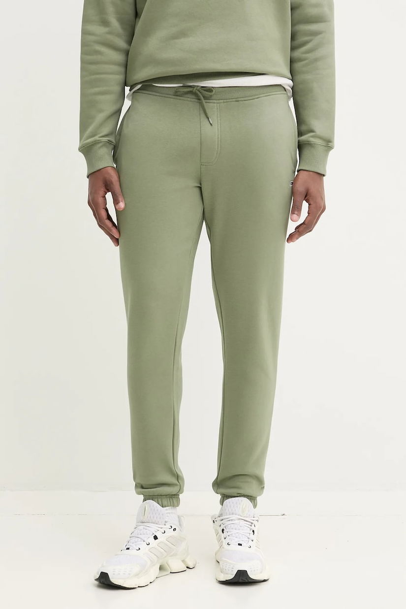 Tommy Jeans pantaloni de trening culoarea verde, neted, DM0DM20473