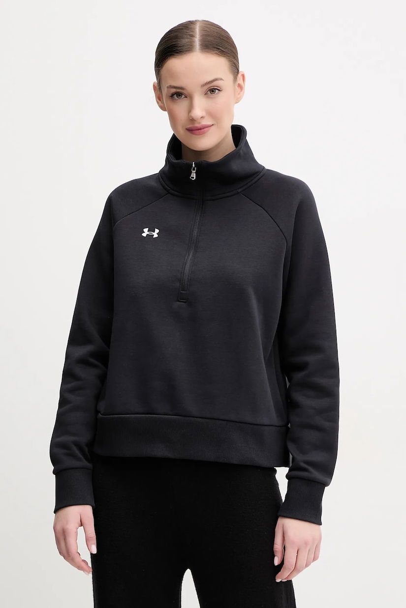 Under Armour bluza femei, culoarea negru, neted