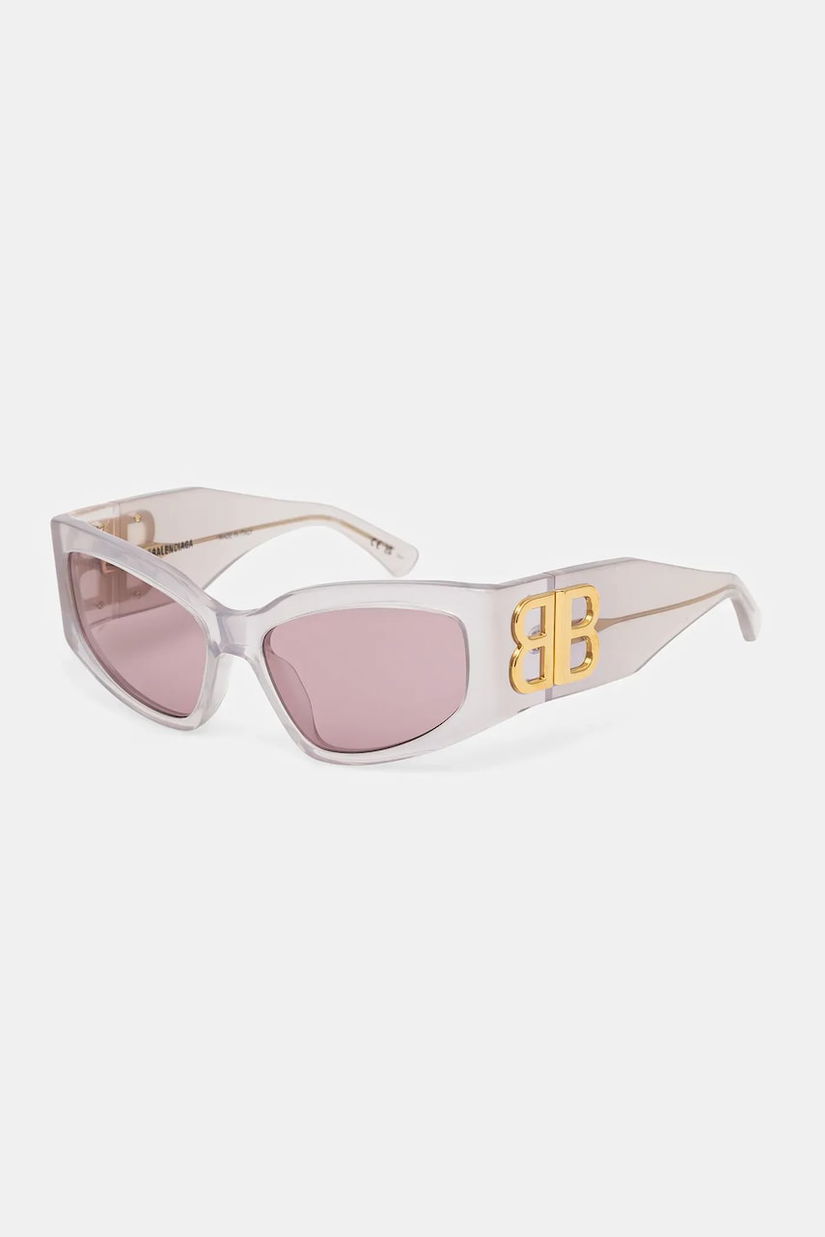 Balenciaga ochelari de soare femei, culoarea alb, BB0321S