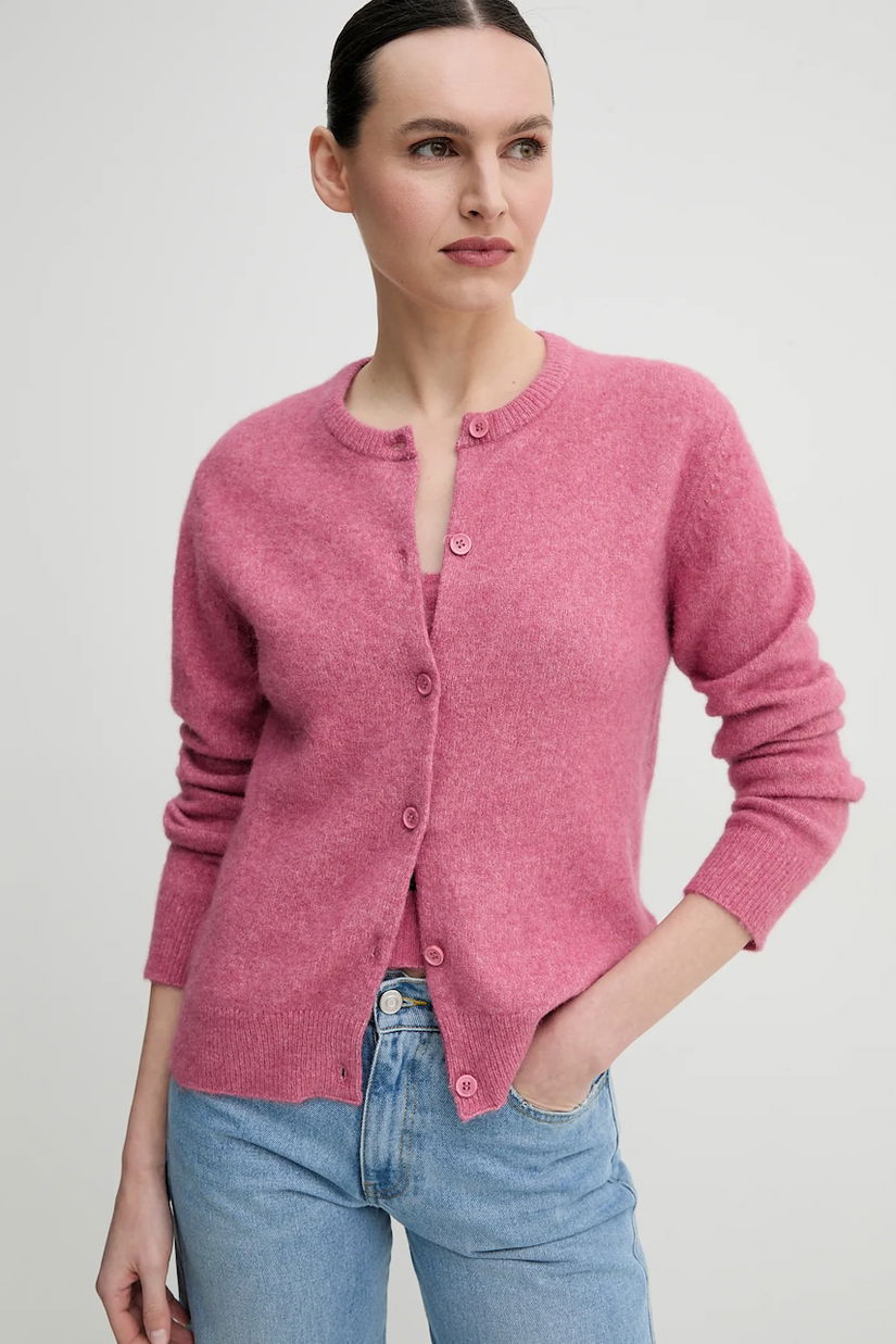 Samsoe Samsoe cardigan din lana NOR culoarea roz, light, F16422744