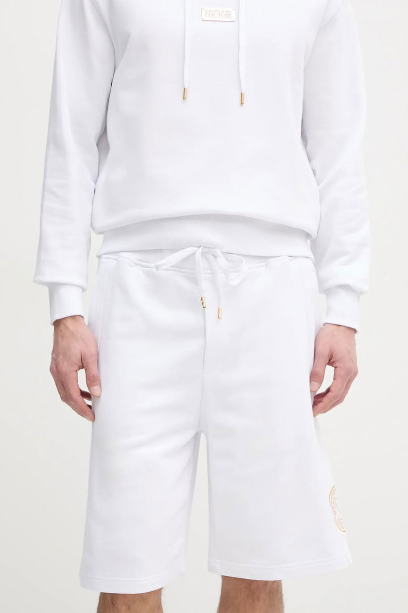 Versace Jeans Couture pantaloni scurti din bumbac barbati, culoarea alb, 78GADT00 CF01T