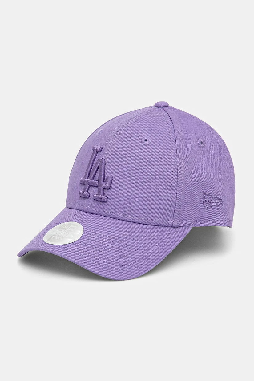 New Era șapcă de baseball din bumbac culoarea violet, neted, 60595173