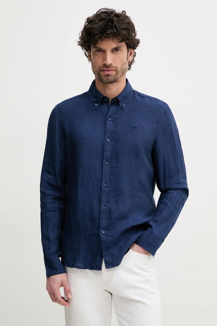 Michael Kors camasa de in culoarea albastru marin, cu guler button-down, slim